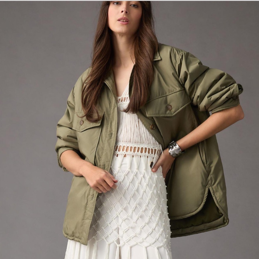 Anthropologie Velvet By Graham And Spencer Utility Puffer Jacket.